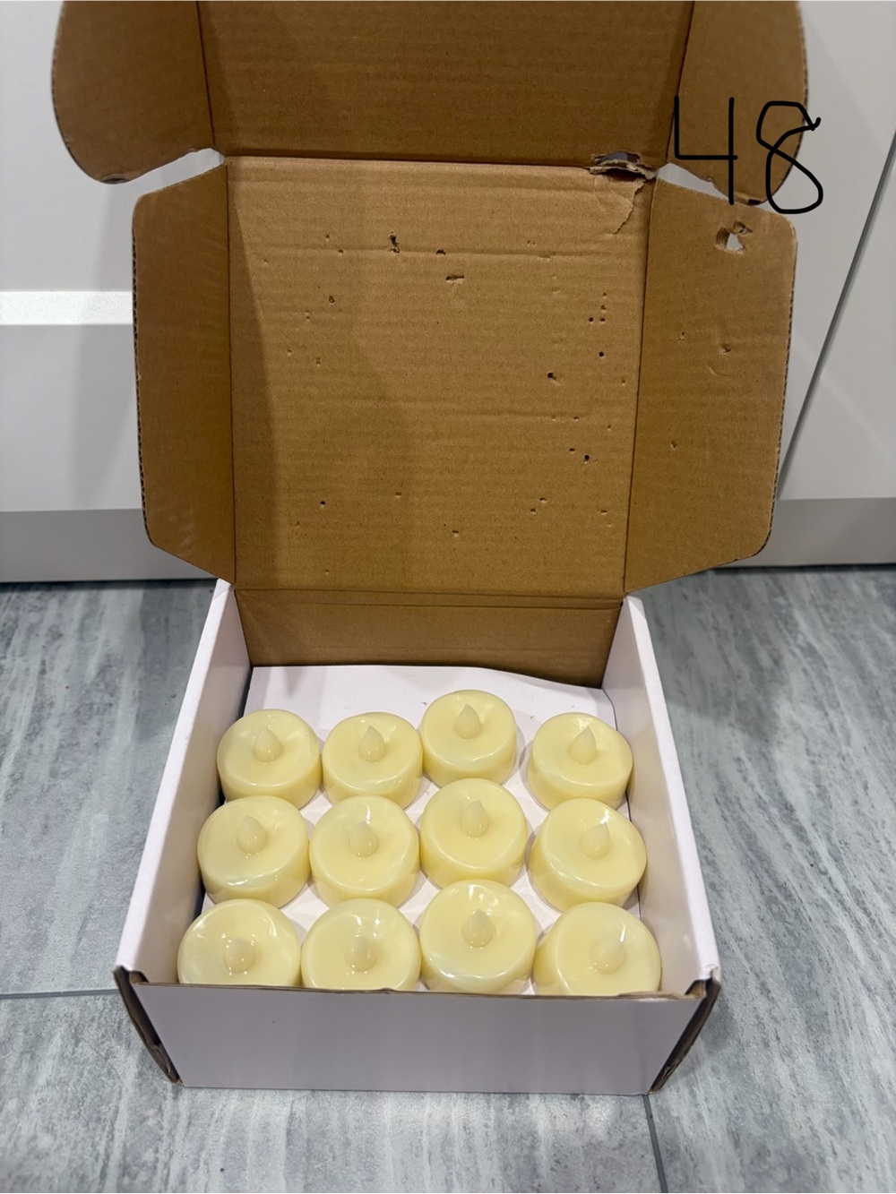 Faux Ivory LED Tealight Candles - 48